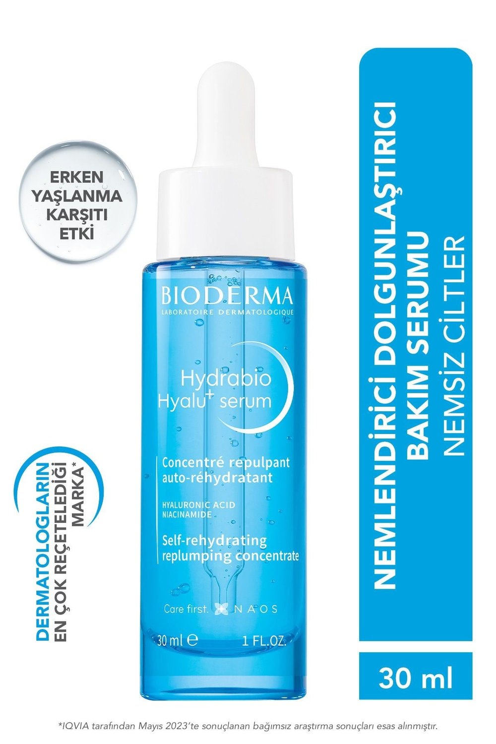 Bioderma Hydrabio Hyalu Dolgunlaştırıcı Nemlendirici Niacinamide Hyalüronik Asit Yüz Serumu 30 ml