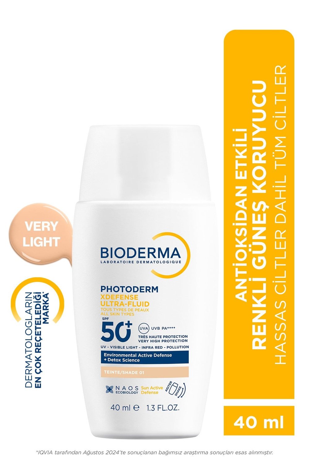 Bioderma Photoderm XDefense Spf50+ Tüm Cilt Tipleri Antioksidan Etkili Renkli Güneş Kremi Very Light 40 ml