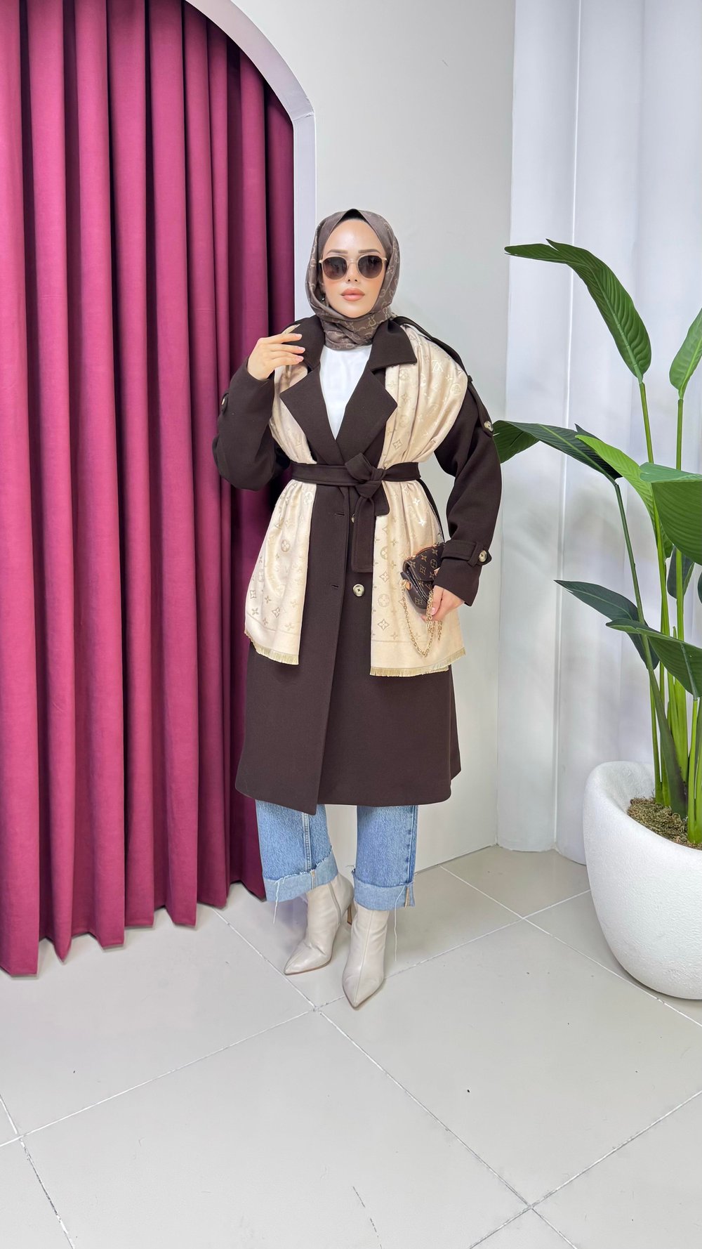 Astarlı Kaşe Kaban | Kahverengi