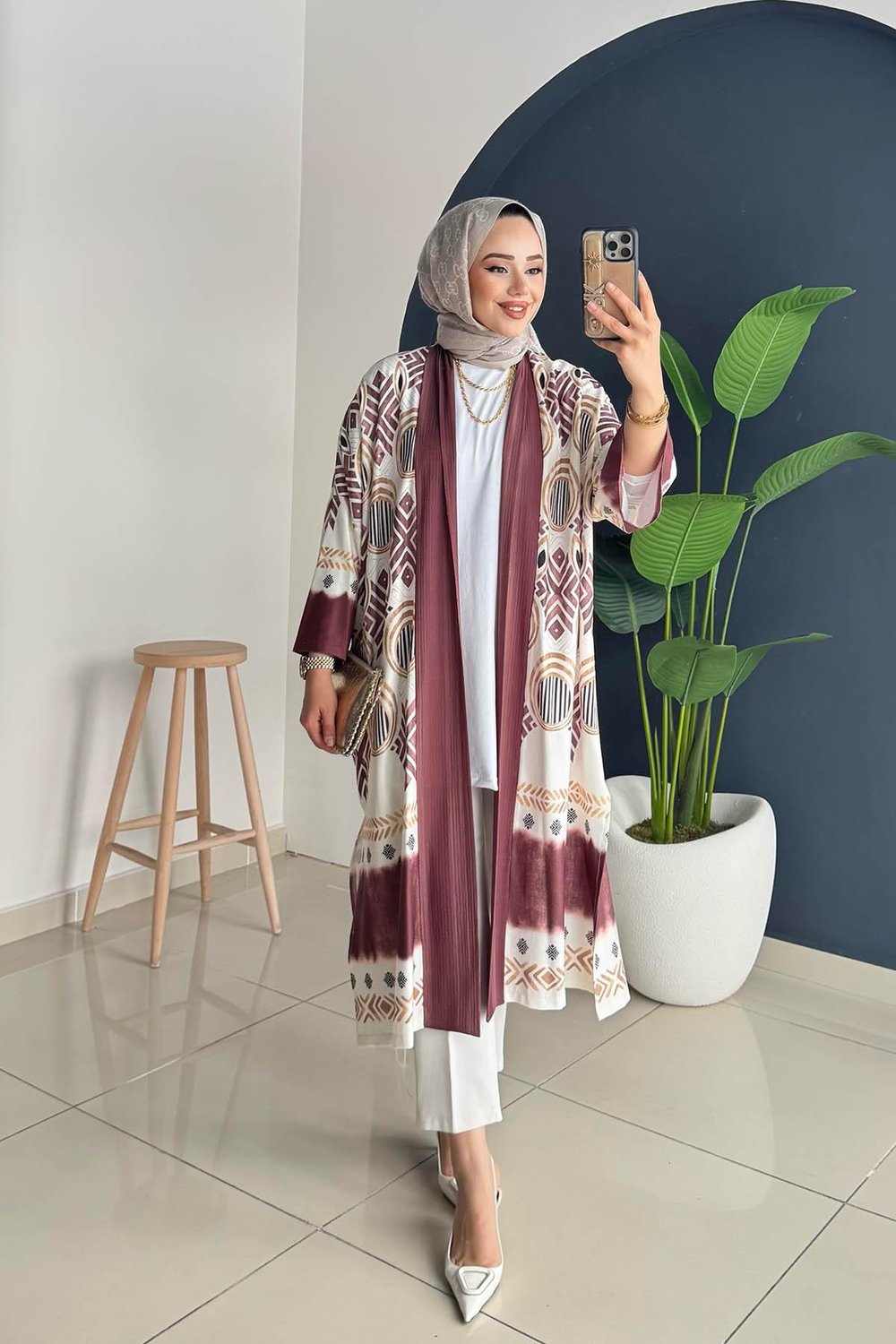 Desenli̇ Ki̇mono | Kahve