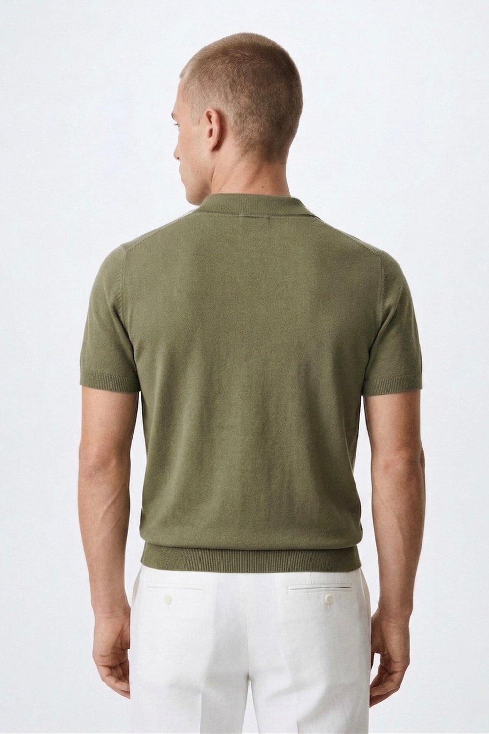 Polo Yaka Rayon Triko Kazak Haki