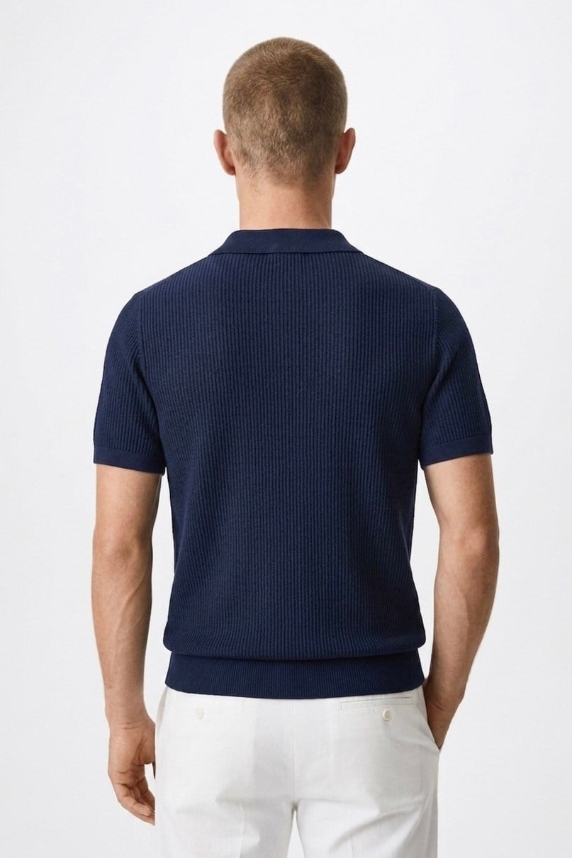Polo Yaka Regular Fit Triko Lacivert
