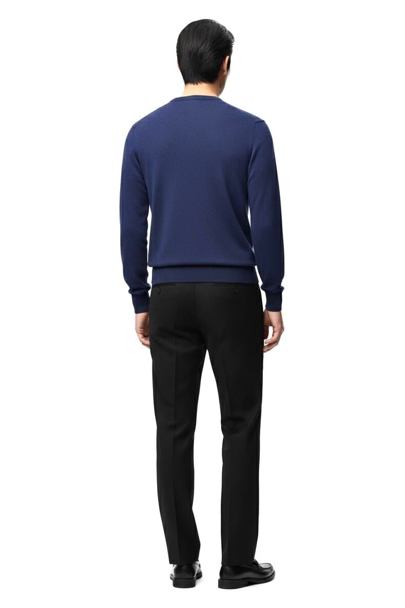 Regular Fit Bisiklet Yaka Triko Kazak İndigo