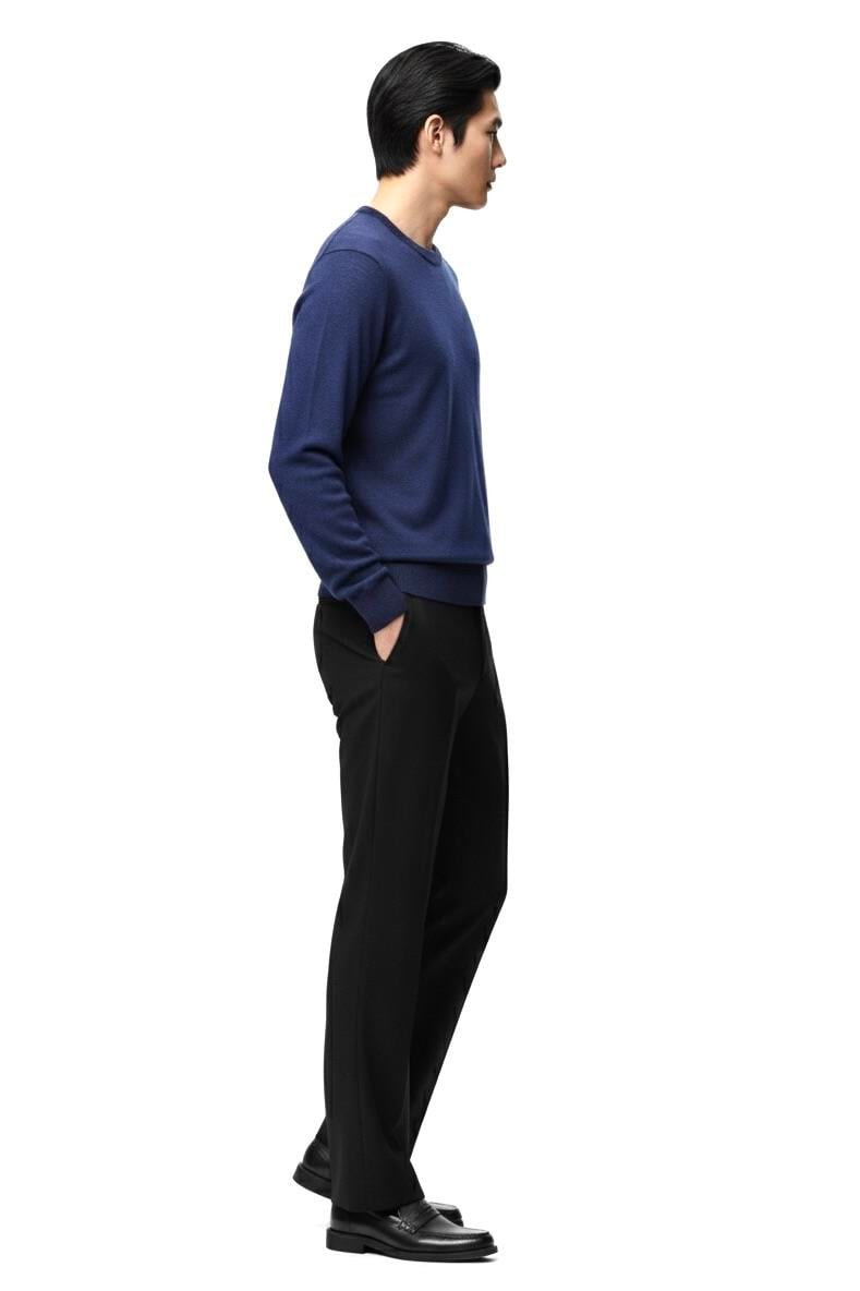 Regular Fit Bisiklet Yaka Triko Kazak İndigo