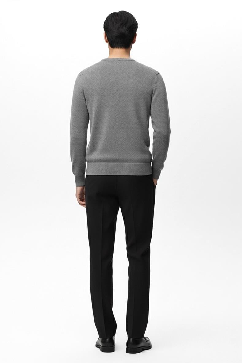 Regular Fit Bisiklet Yaka Triko Kazak Gri
