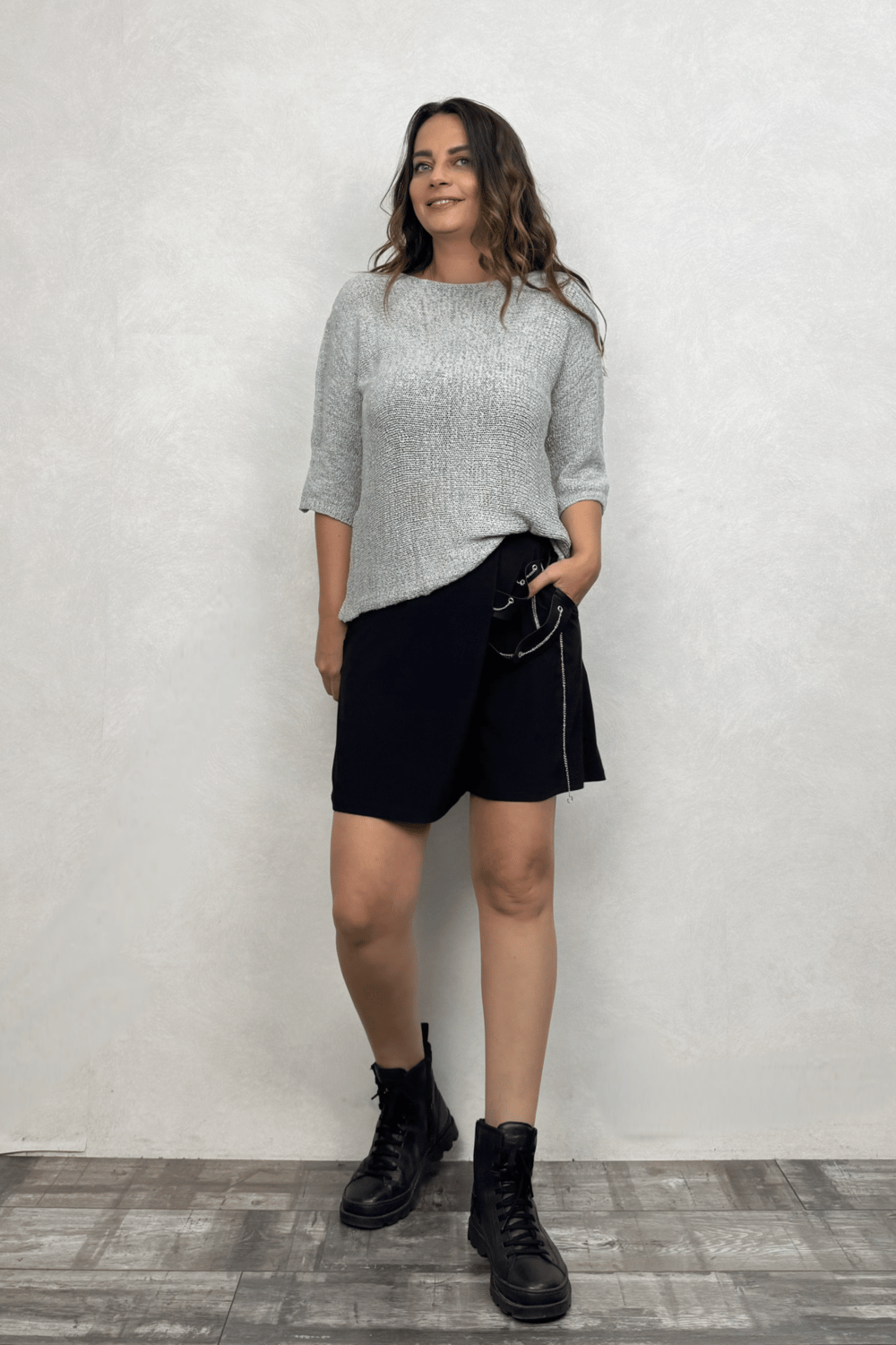 Basic Merserize Bluz  - Gri