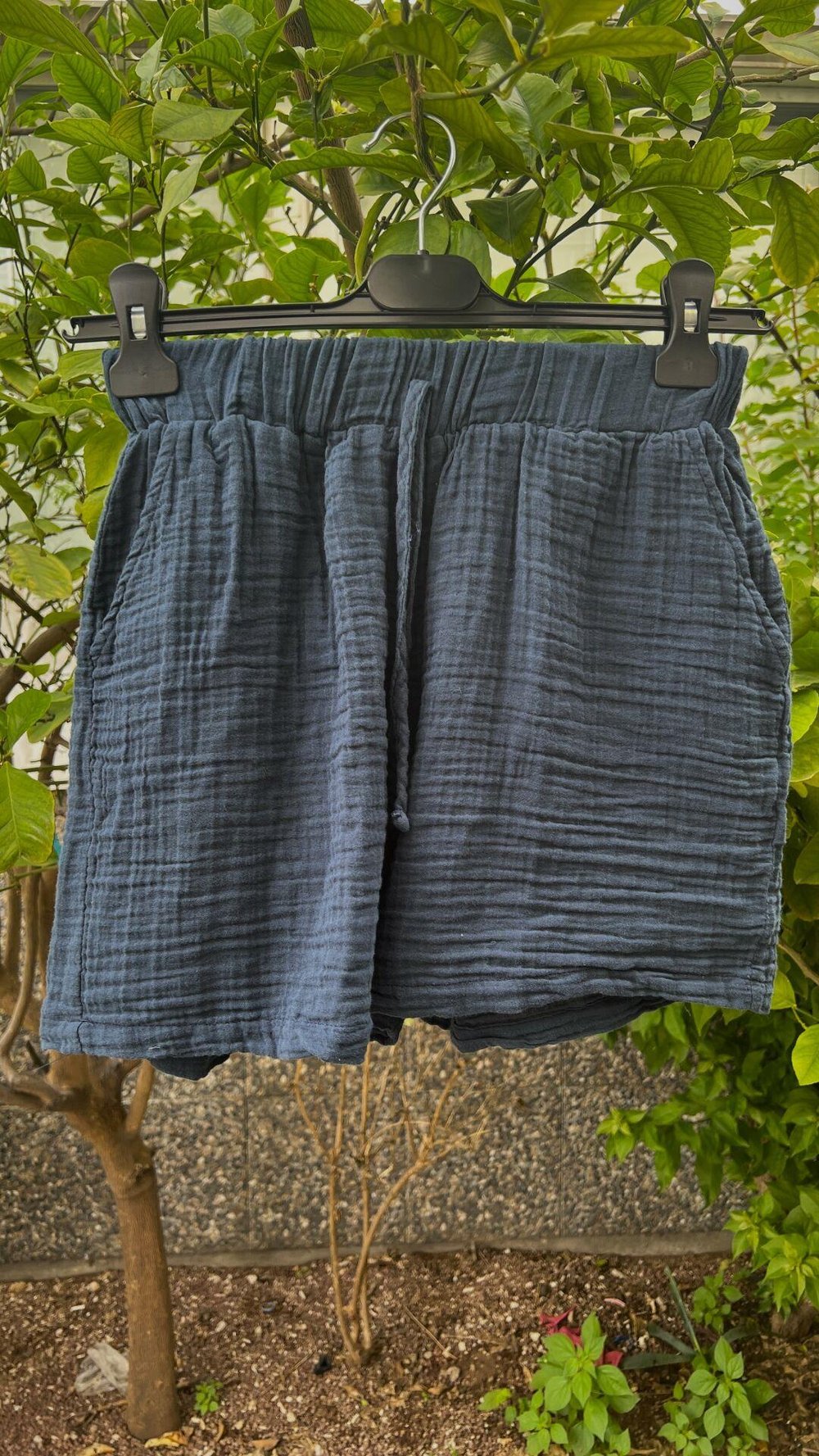 Basic Müslin Şort Midnight Navy - Lacivert