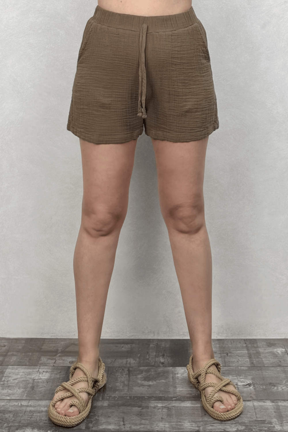 Basic Müslin Şort Neutral Brown -Doğal Kahve