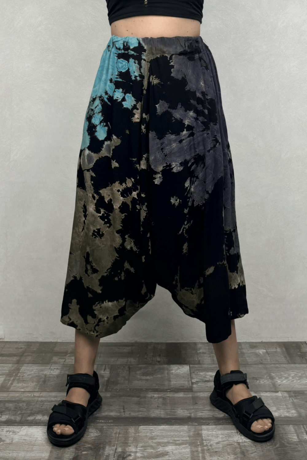 Batik Salaş Şalvar - Siyah Turkuaz