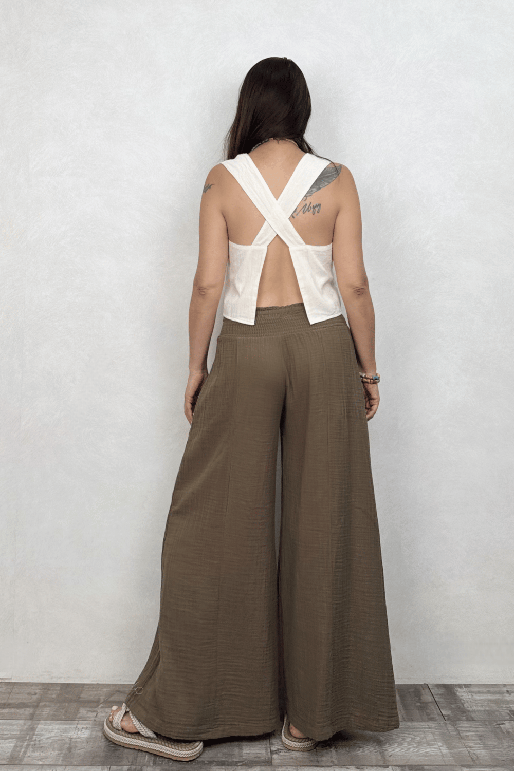 Bendis Müslin Pantolon Neutral Brown -Doğal Kahve