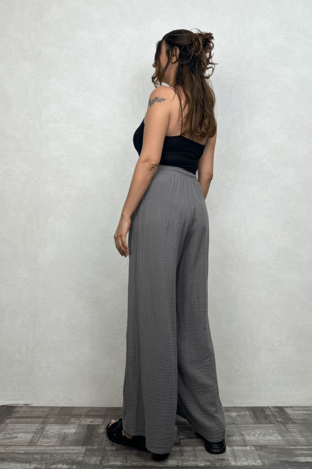 Benedit Müslin Pantolon Dark Grey - Antrasit