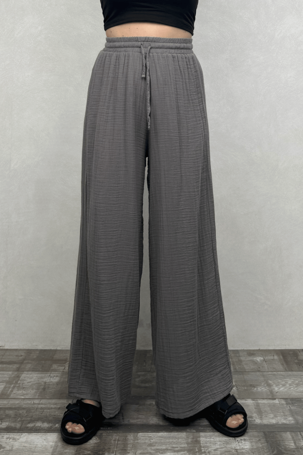 Benedit Müslin Pantolon Dark Grey - Antrasit
