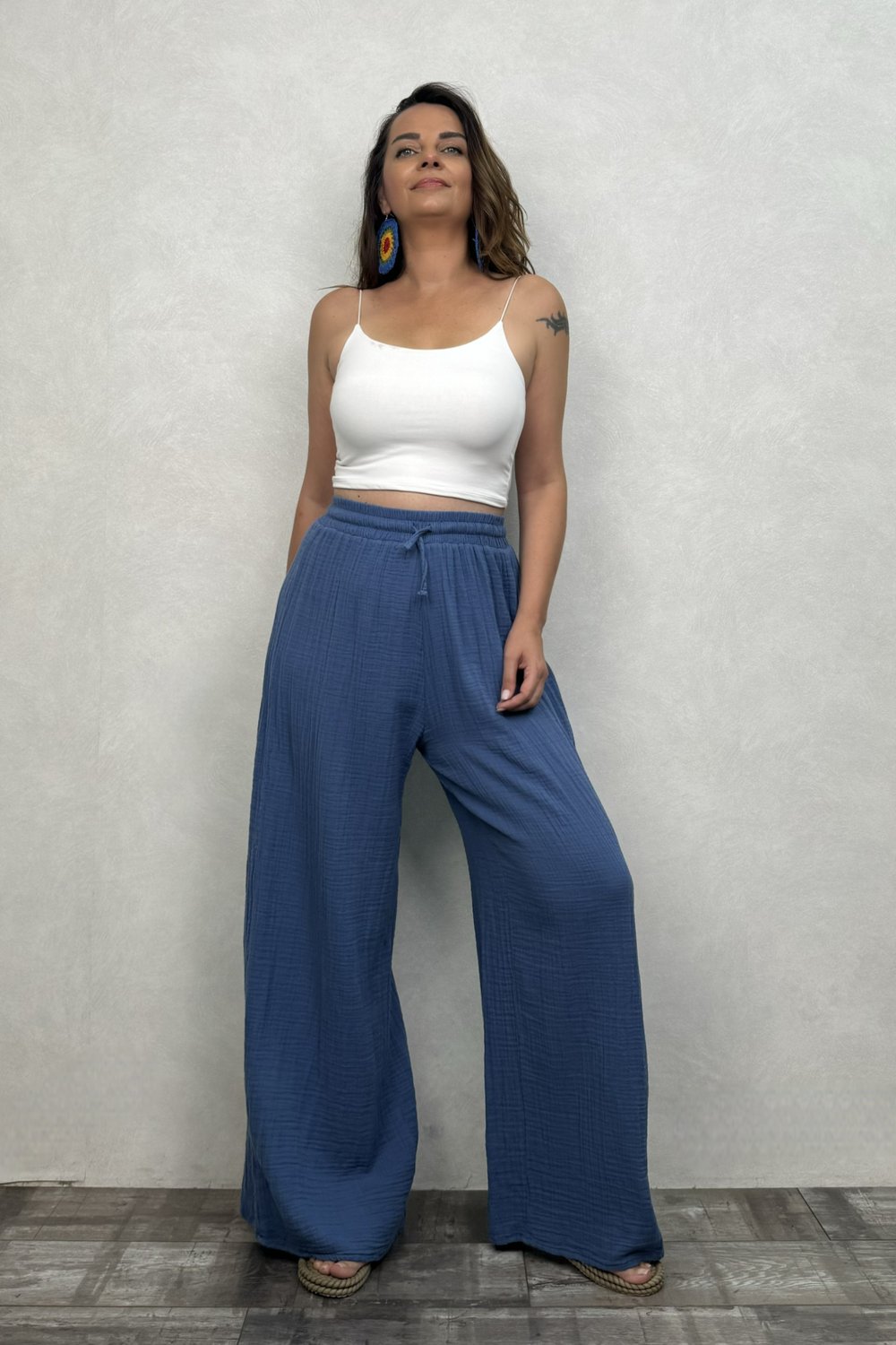 Benedit Müslin Pantolon Moonlight Blue - Mavi