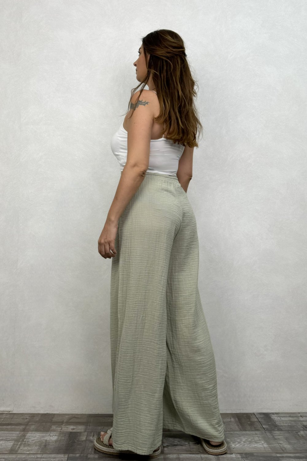 Benedit Müslin Pantolon Sea Green - Su Yeşili