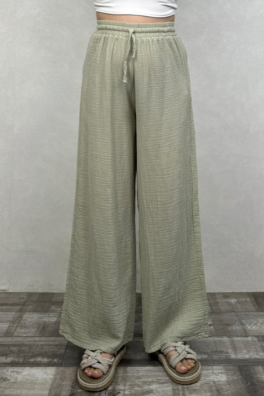 Benedit Müslin Pantolon Sea Green - Su Yeşili