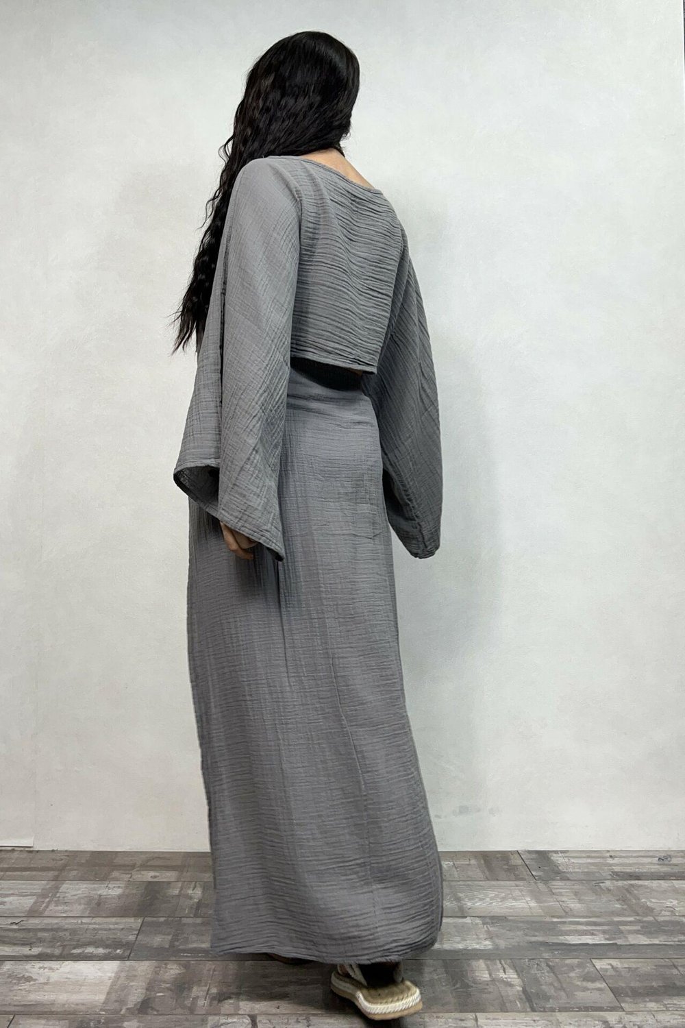 Bia Müslin Etek Dark Grey- Antrasit