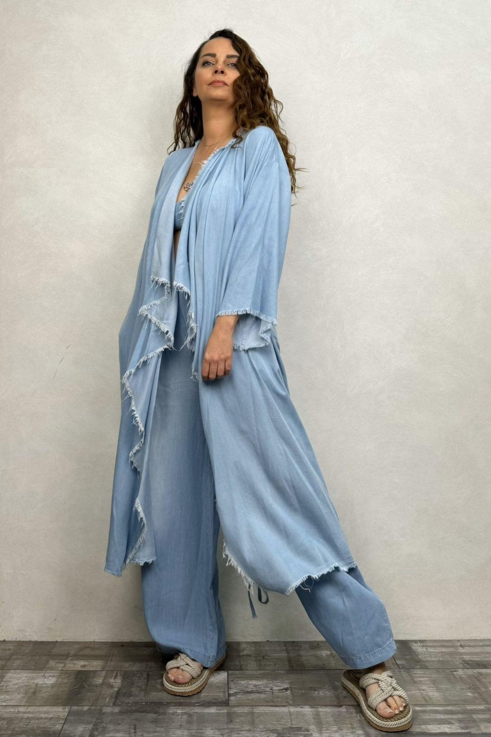 Blanca Tencel Kaftan - Mavi