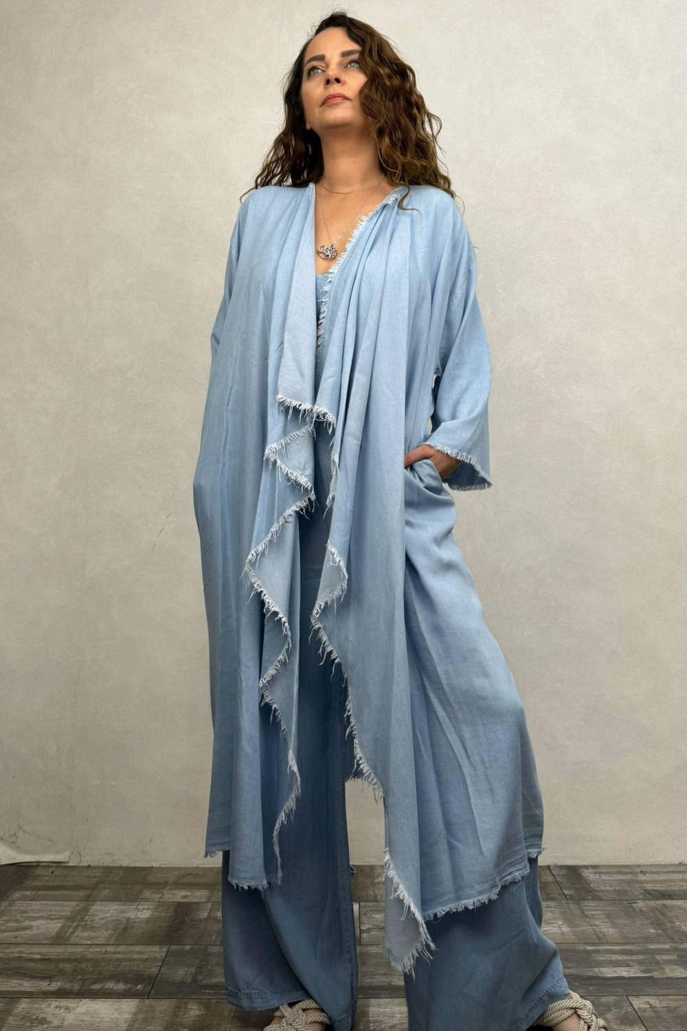 Blanca Tencel Kaftan - Mavi