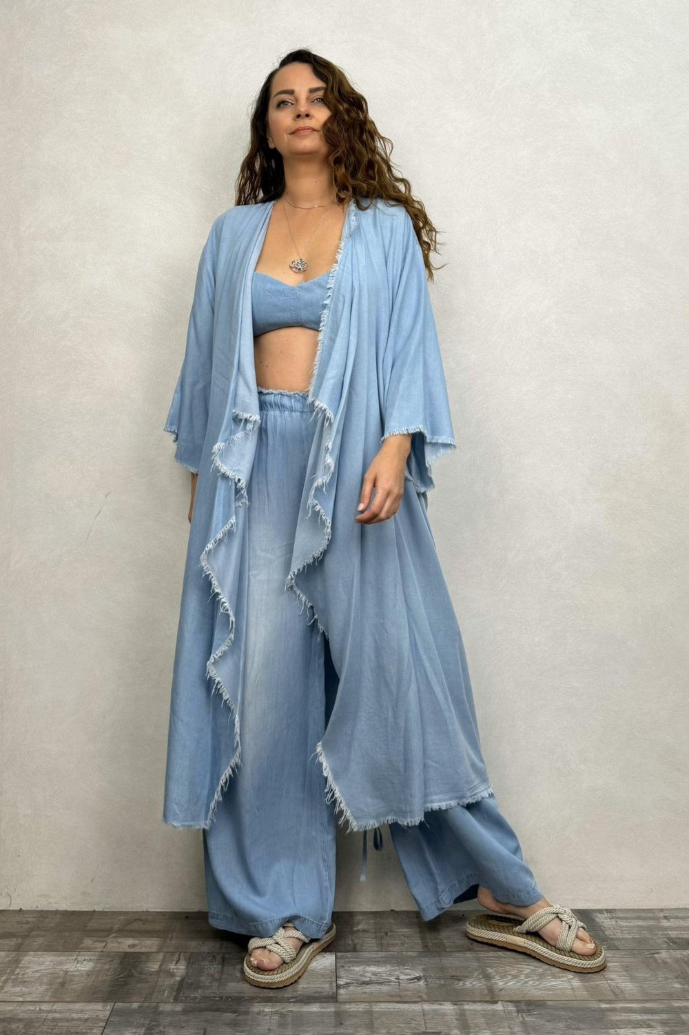 Blanca Tencel Kaftan - Mavi