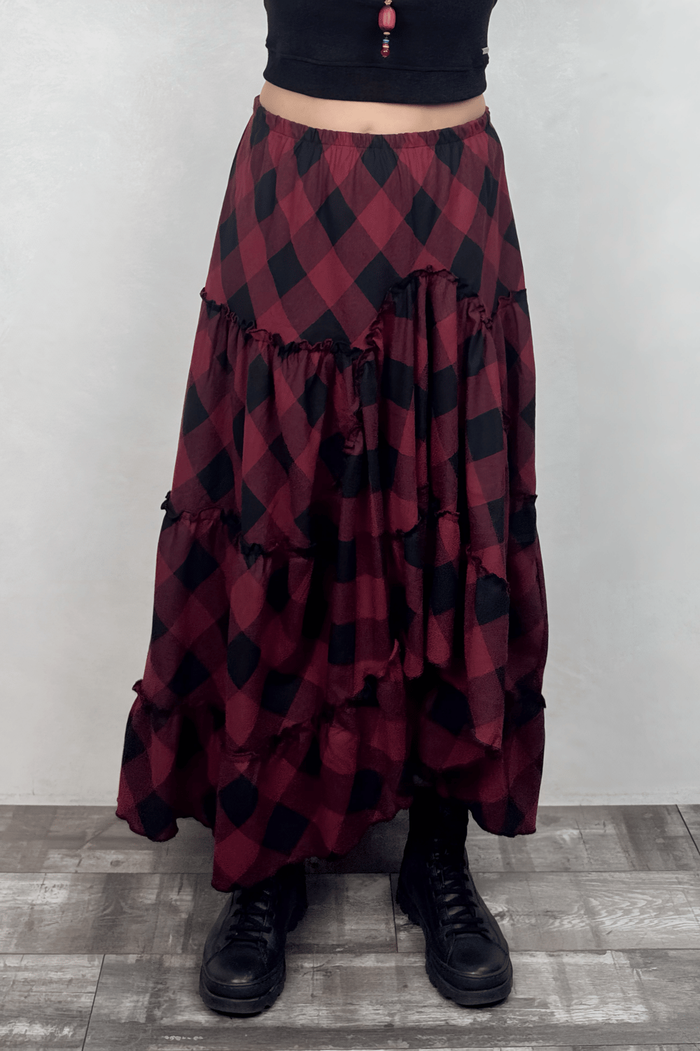 Carmen Ekose Maxi Etek - Bordo