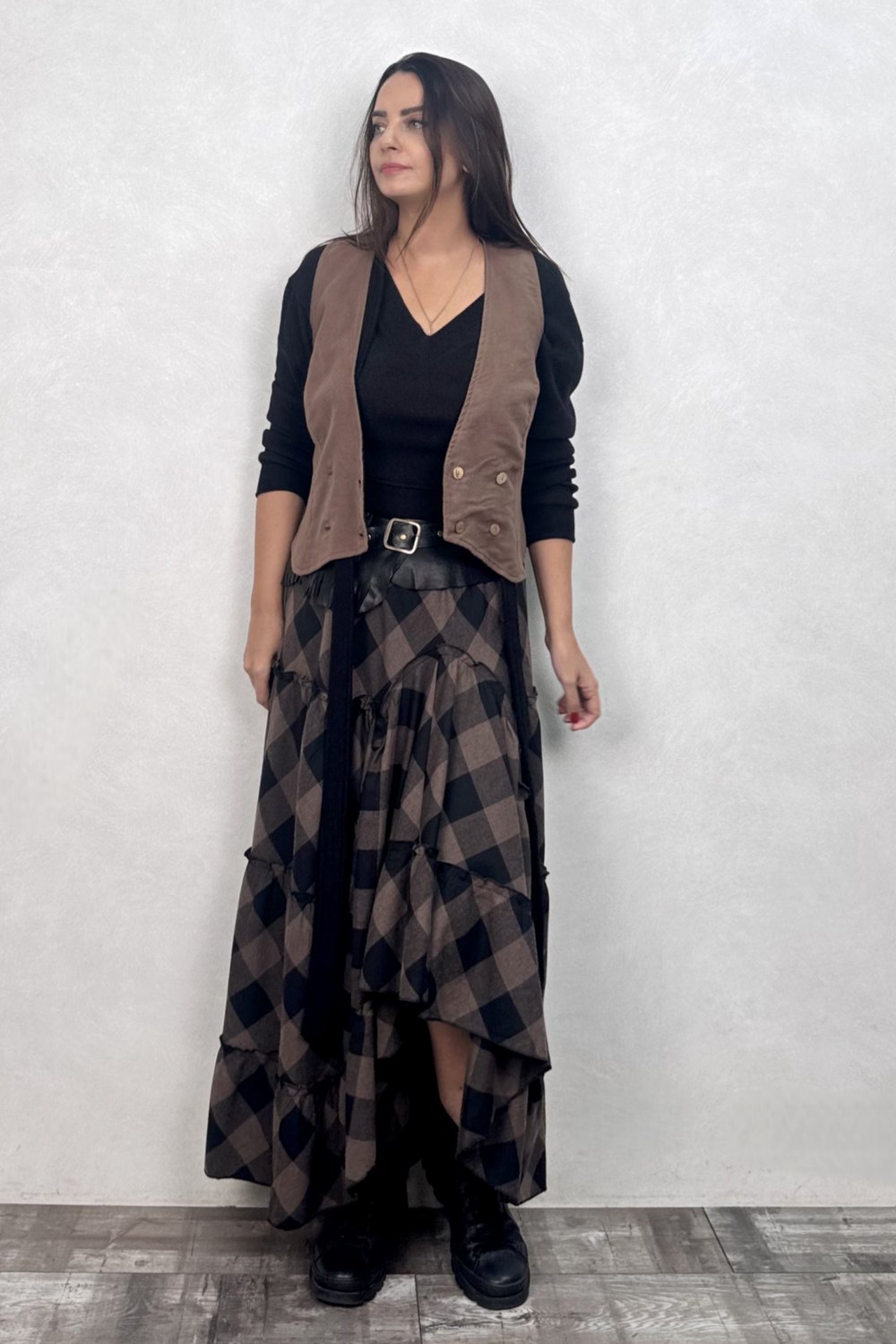 Carmen Ekose Maxi Etek - Kahve