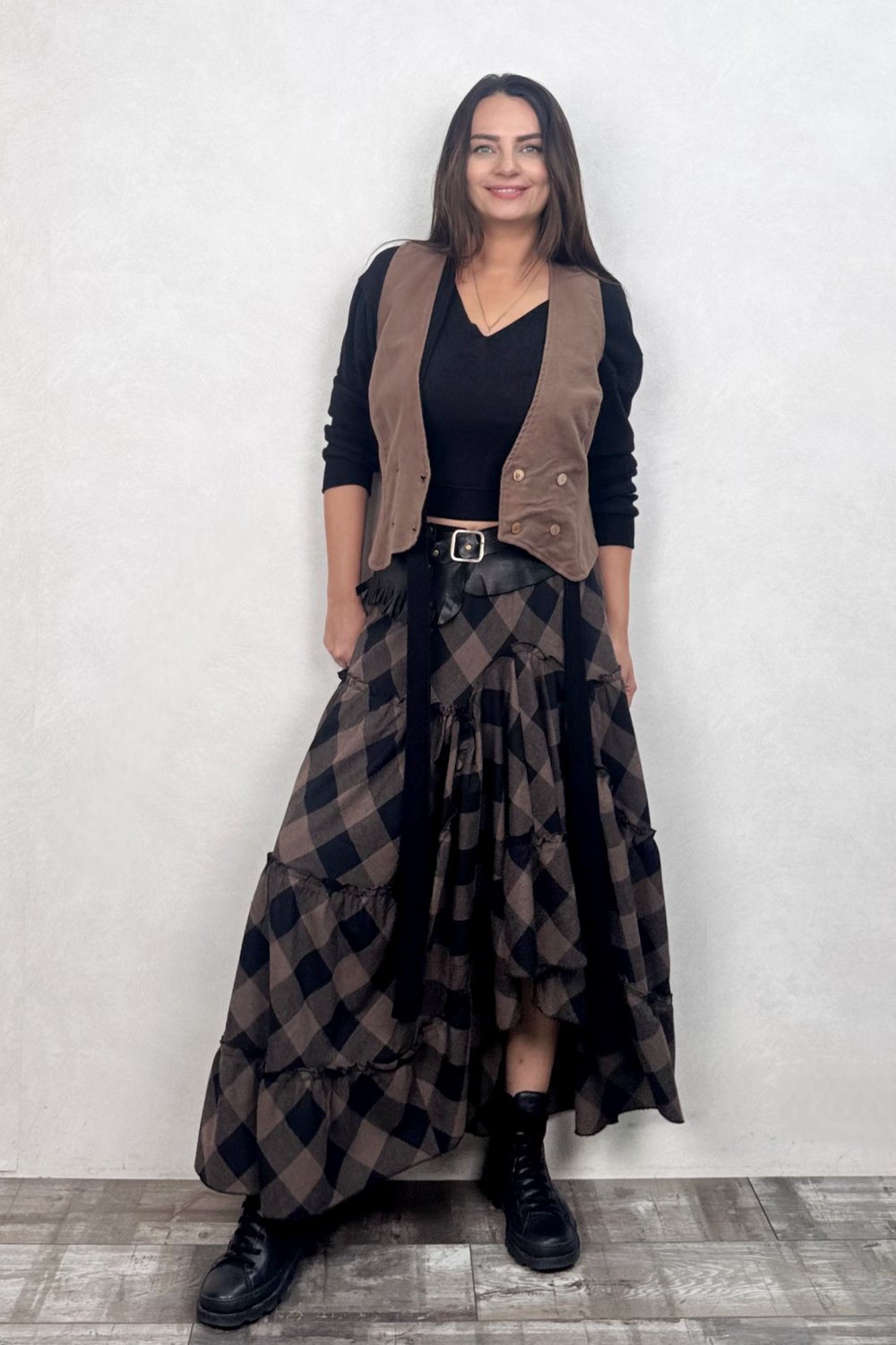 Carmen Ekose Maxi Etek - Kahve