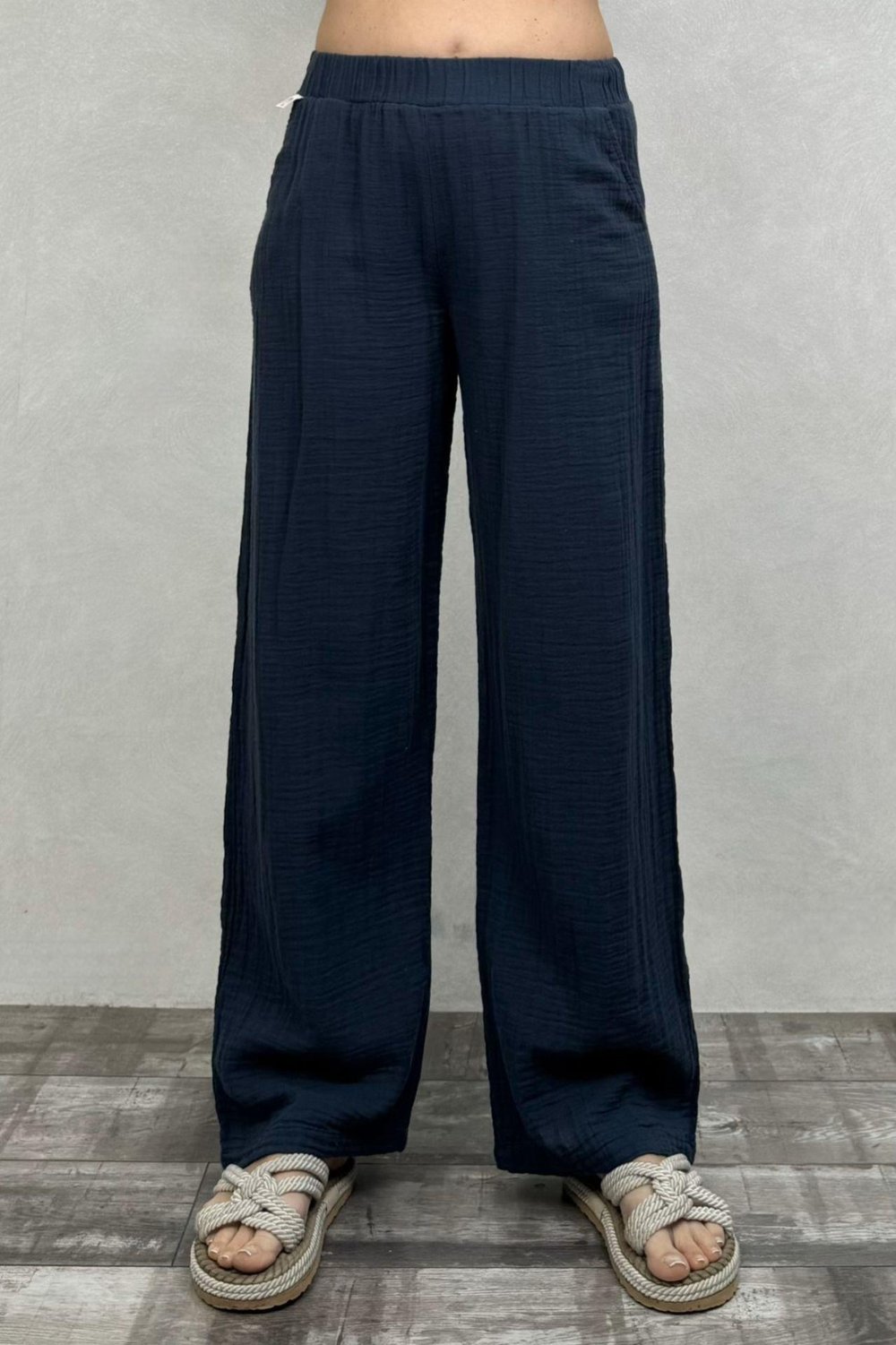 Ceres Müslin Pantolon Midnight Navy - Petrol