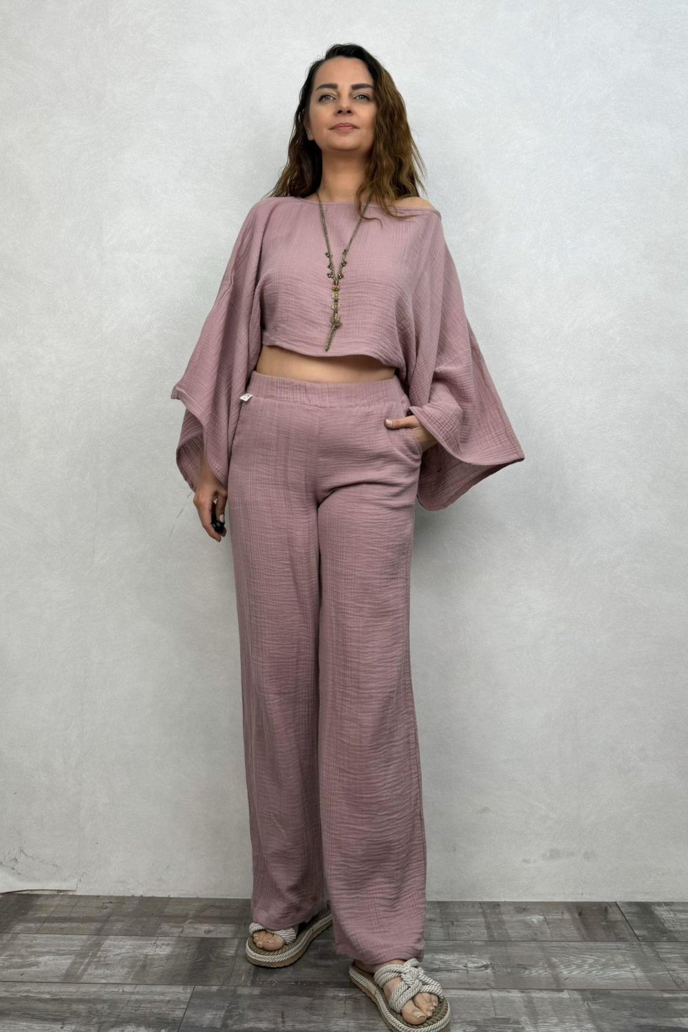 Ceres Müslin Pantolon Wood Rose - Yaban Gülü