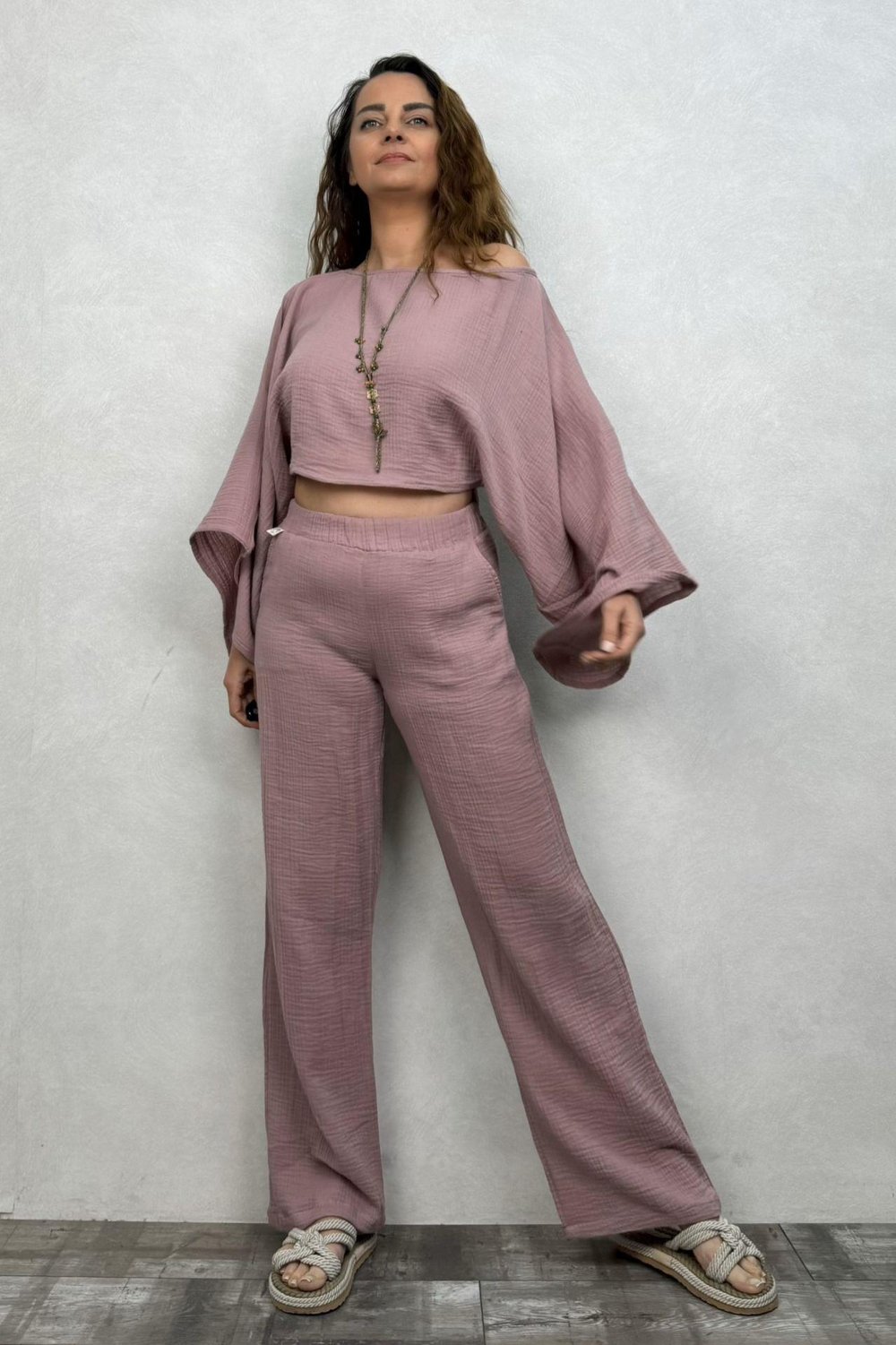 Ceres Müslin Pantolon Wood Rose - Yaban Gülü