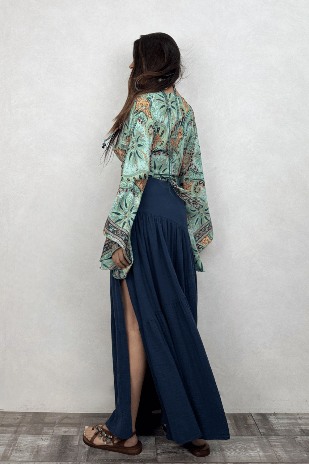 Dione Müslin Etek Midnight Navy - Petrol