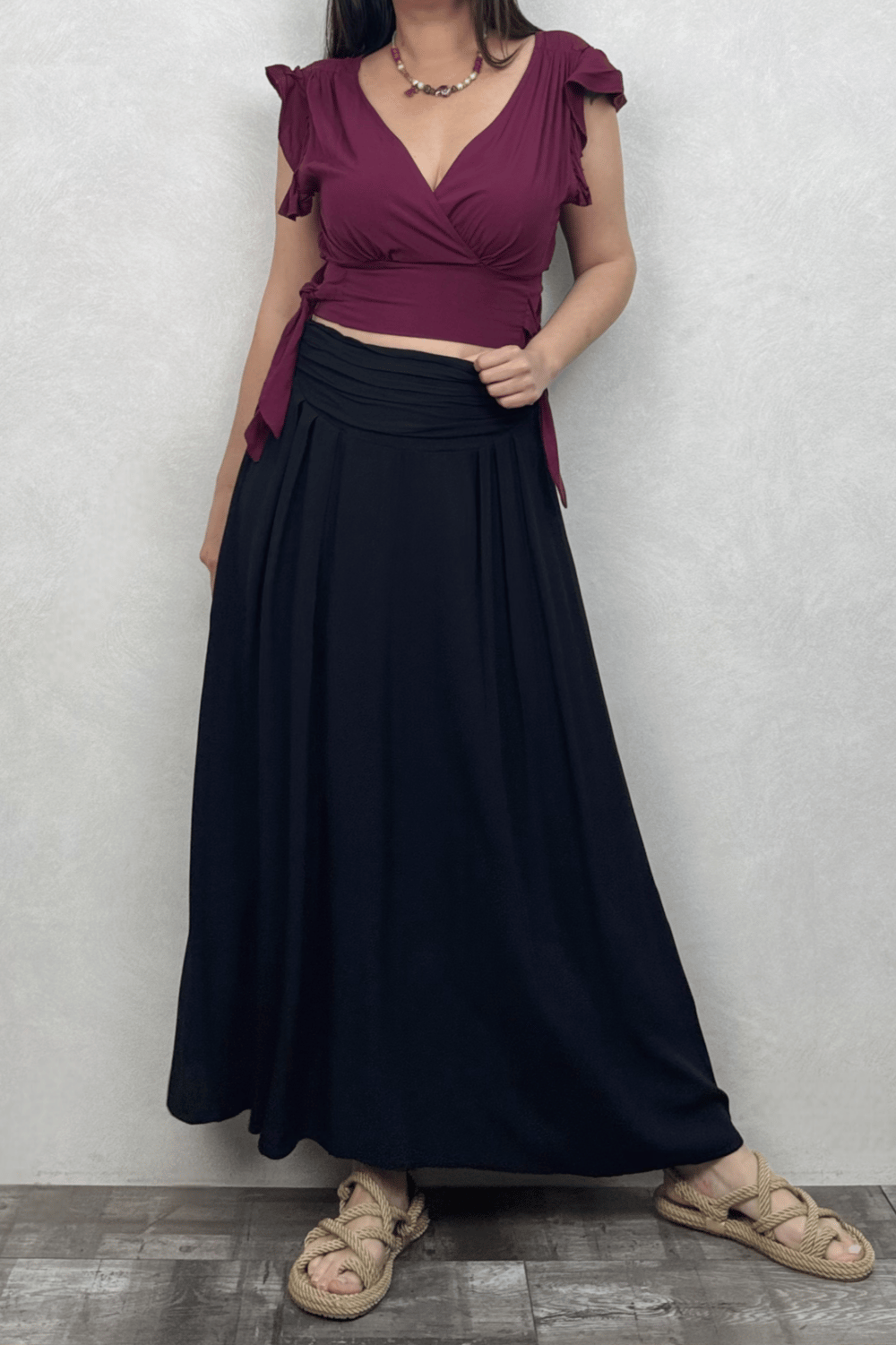 Drape Bel Bohem Etek - Siyah
