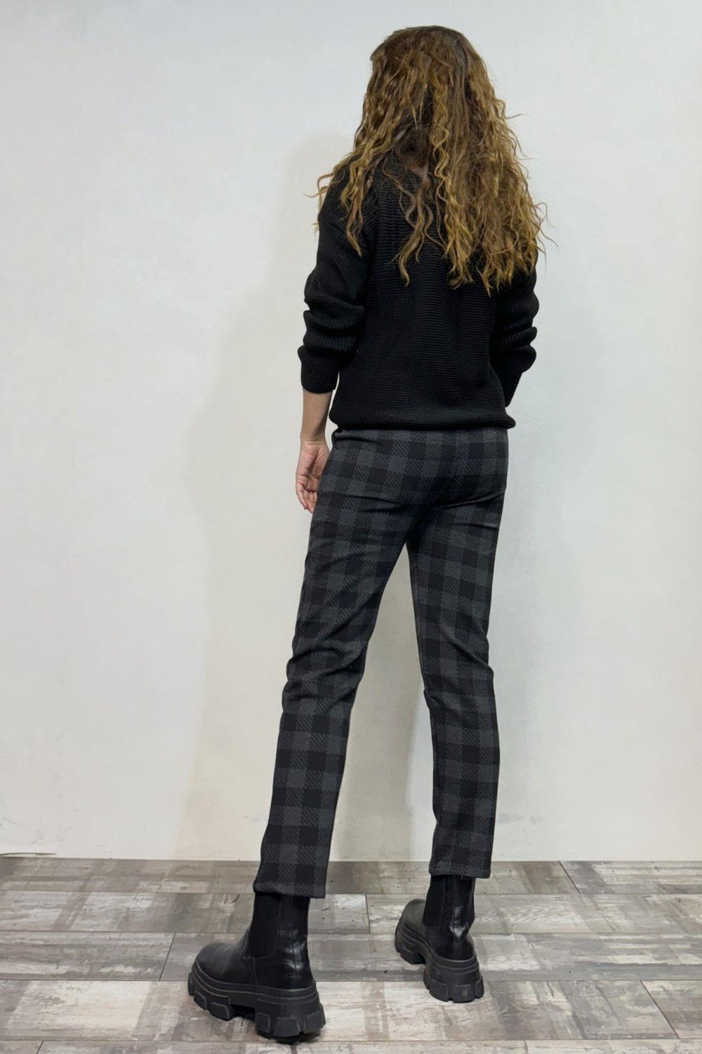 Flexi Ekose Pantolon - Antrasit Siyah