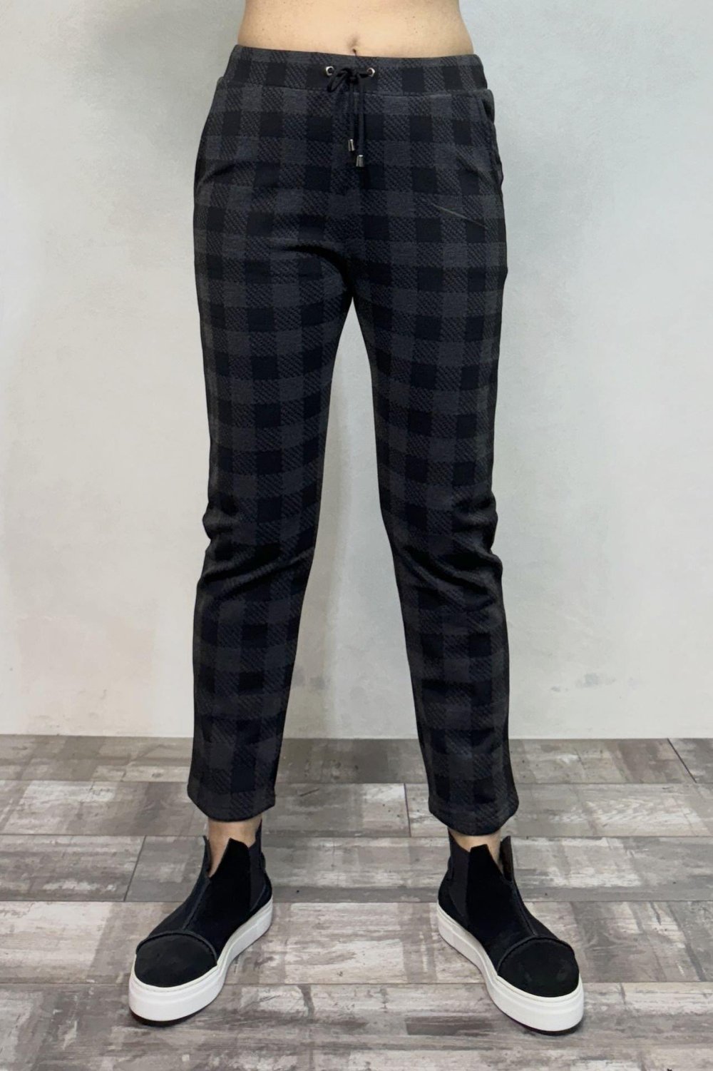 Flexi Ekose Pantolon - Antrasit Siyah