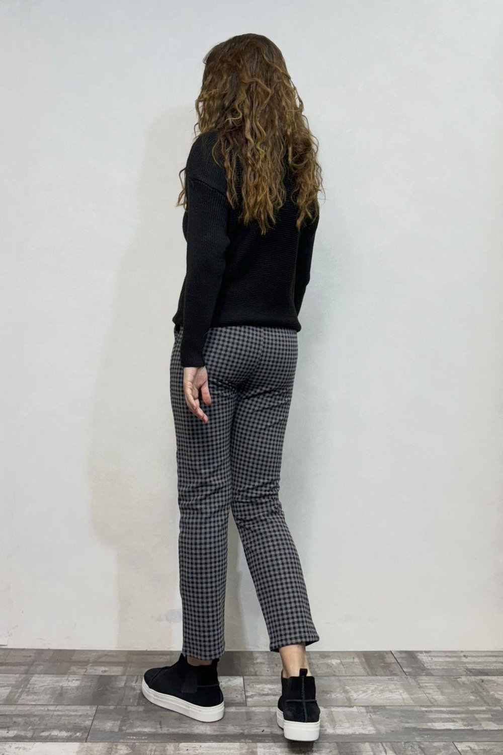 Flexi Ekose Pantolon - Gri Siyah