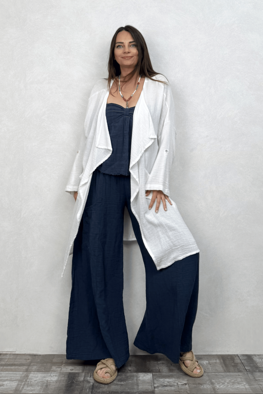 Freya Kaftan Nature Kaftan  - Beyaz