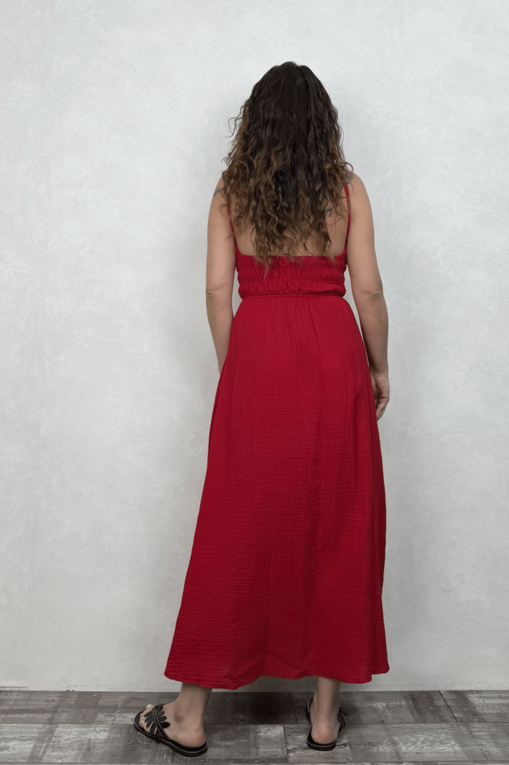 Blanca Irıs İp Askılı Elbise - Barbados Cherry Vişne