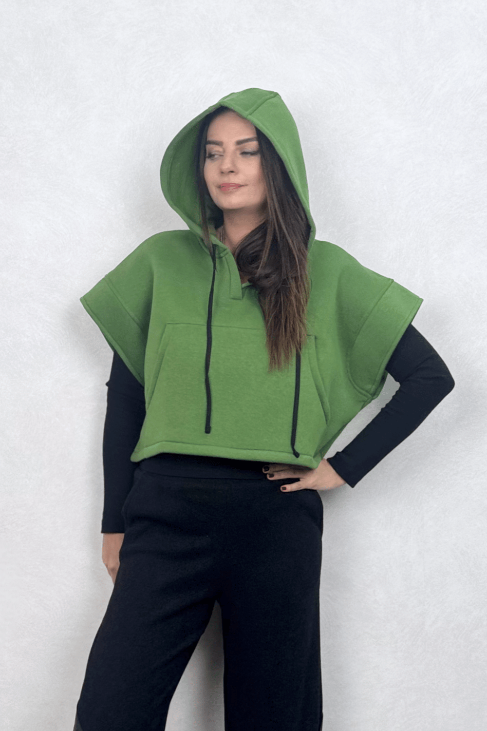 Kanguru Cepli Hoodie - Yeşil