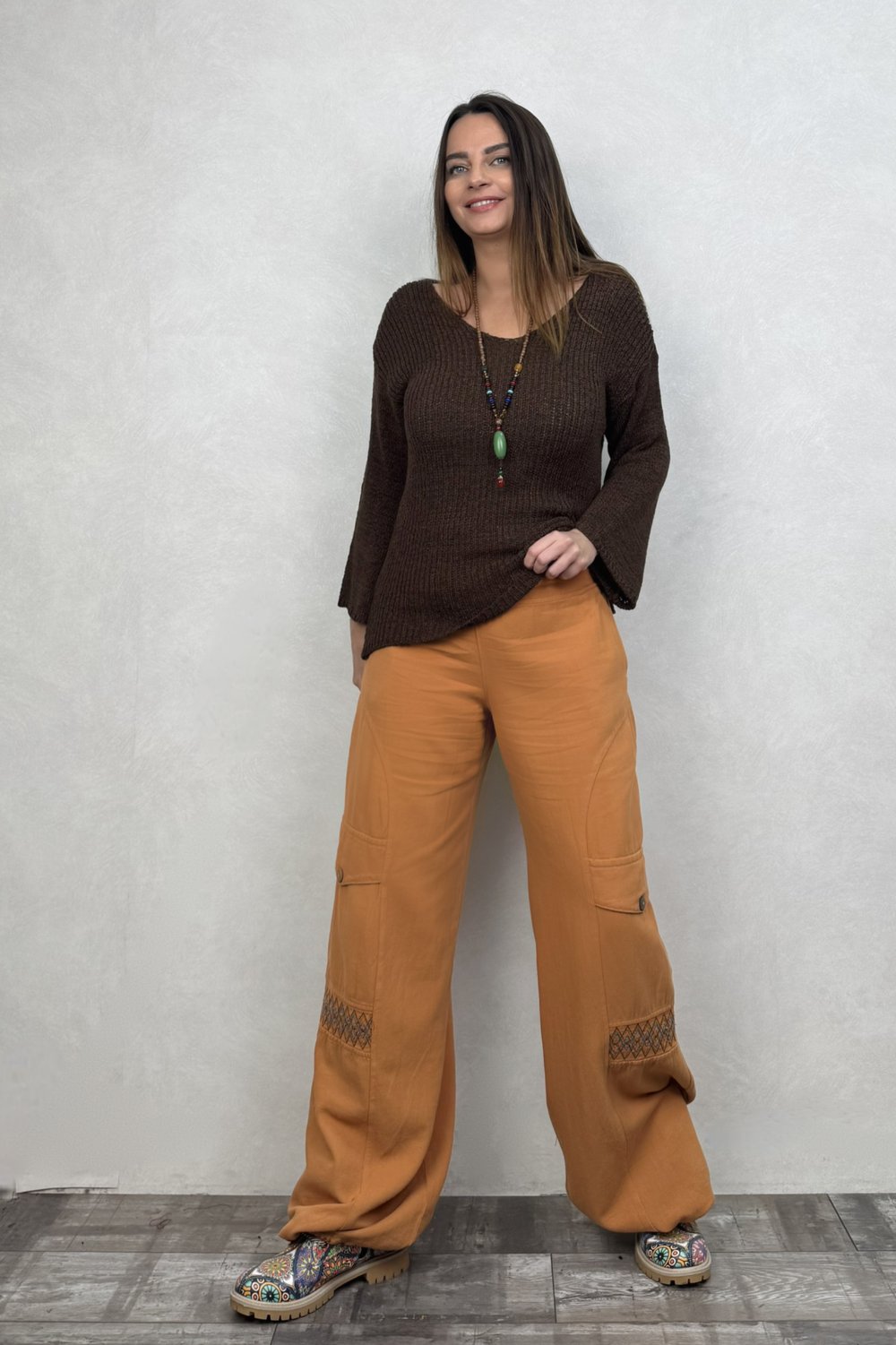 Kargo Model Gabardin Pantolon - Hardal