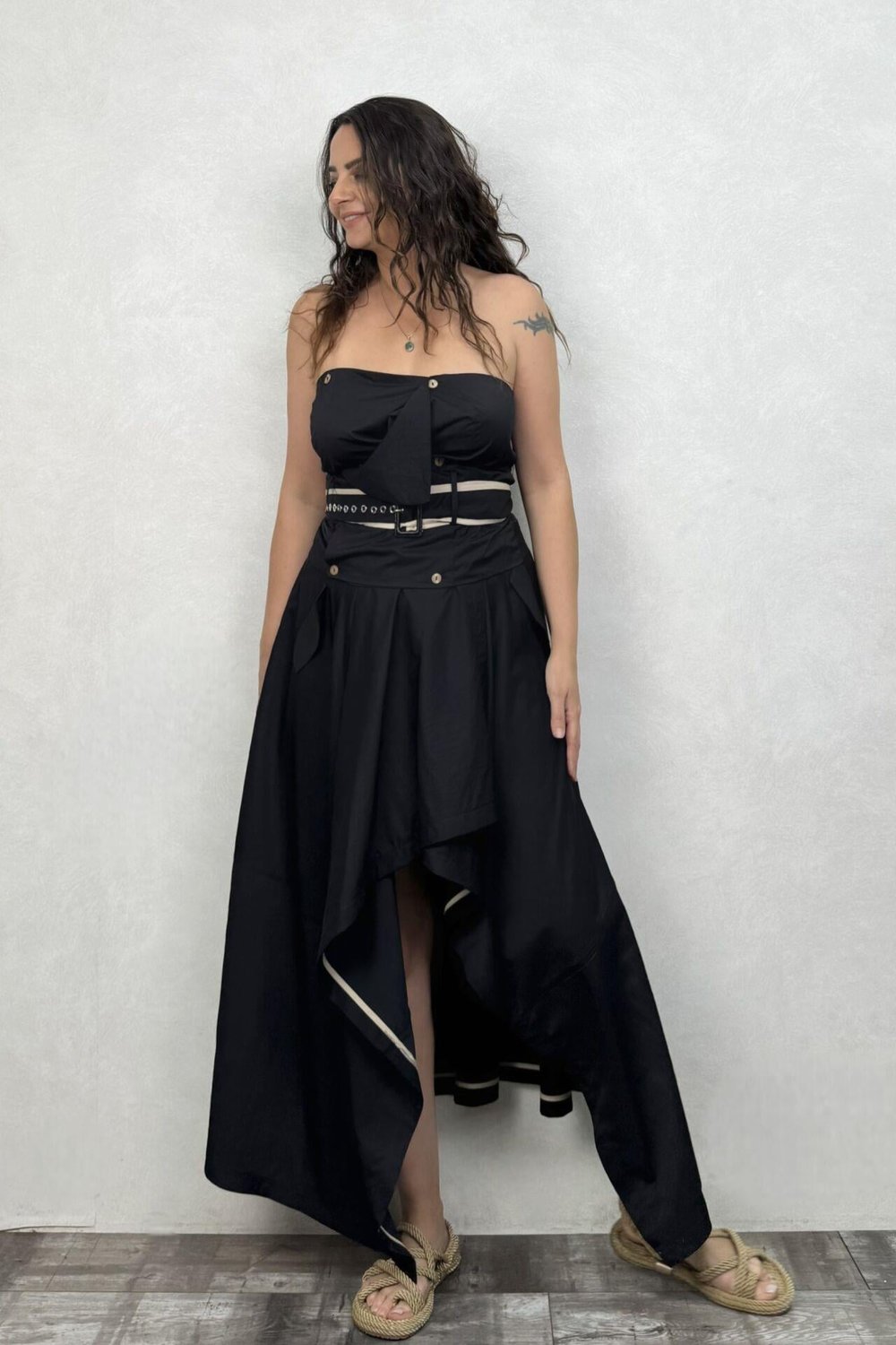 Lamante Marilyn Crop Bluz - Siyah