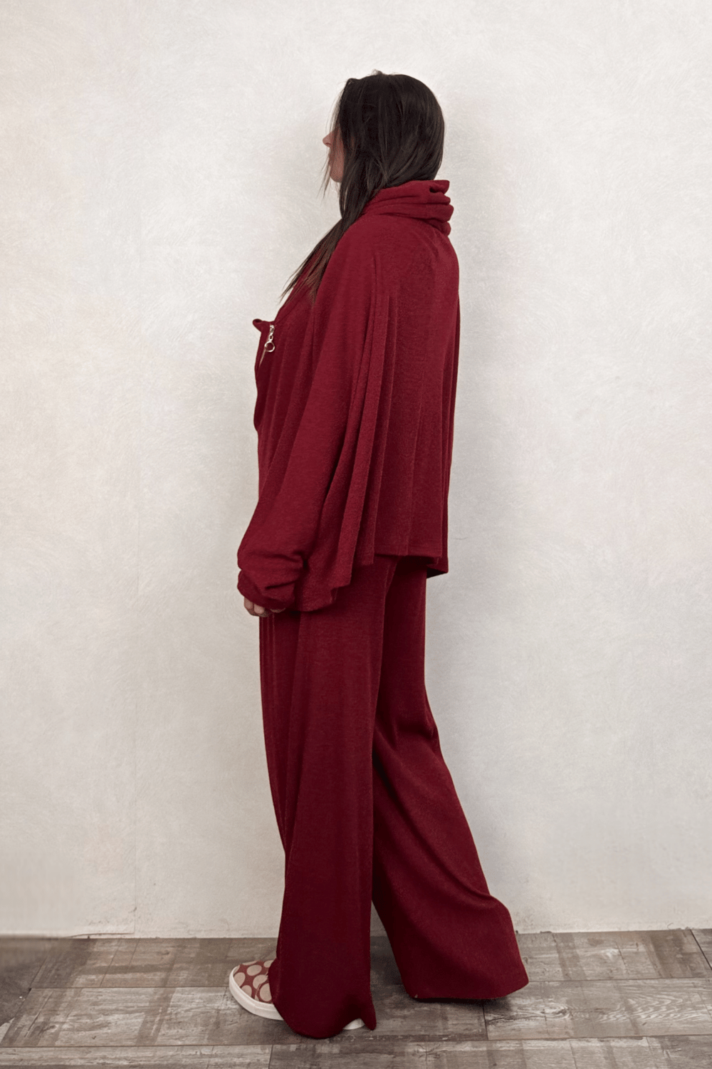 Lamante Pia Triko Pantolon - Bordo