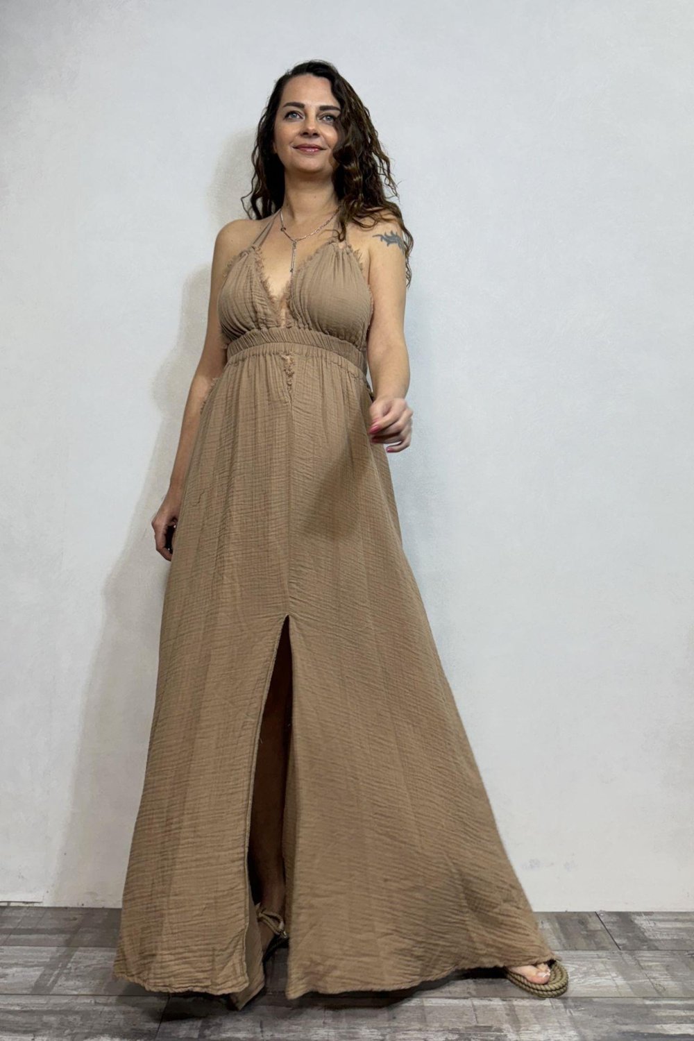 Blanca Lilith Elbise - Praline Kahve