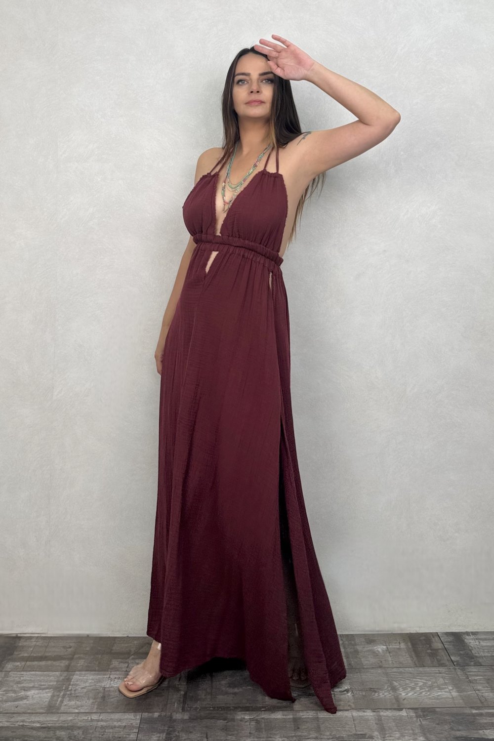 Blanca Lilith Elbise - Ruby Wine Bordo