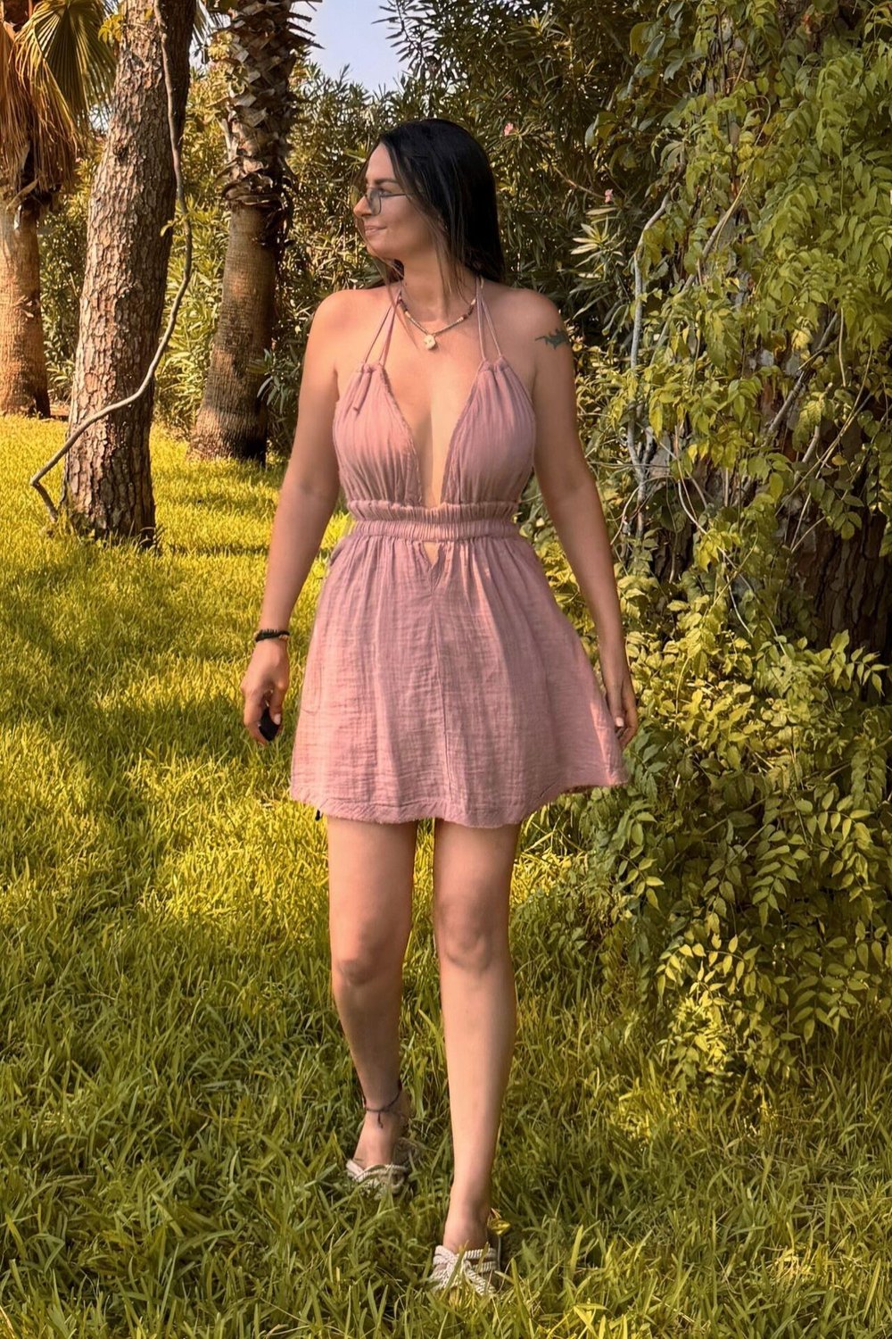 Blanca Lily Mini Elbise - Wood Rose Yaban Gülü