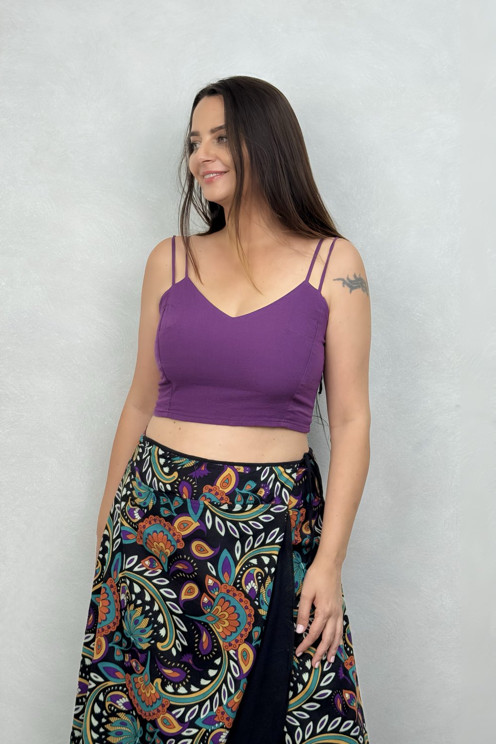 Luna Crop Bluz- Mor