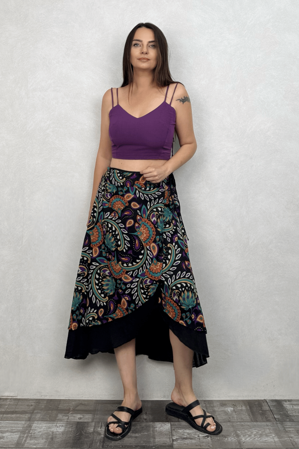 Luna Crop Bluz- Mor