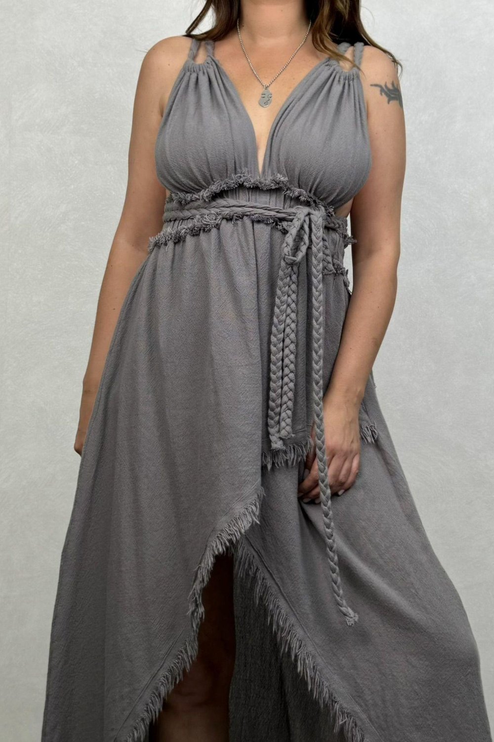 Blanca Lykia Elbise - Dark Grey Antrasit
