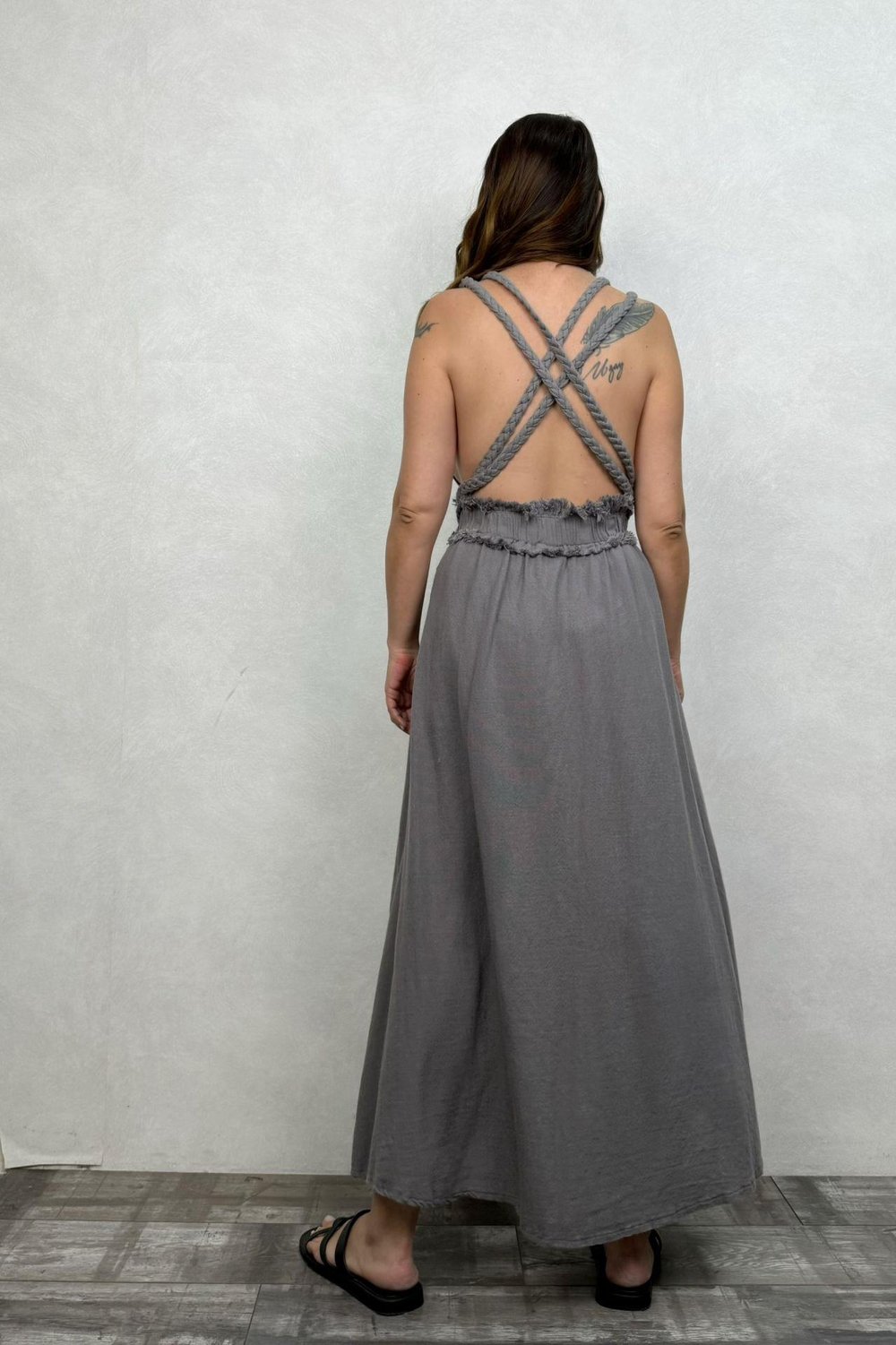 Blanca Lykia Elbise - Dark Grey Antrasit