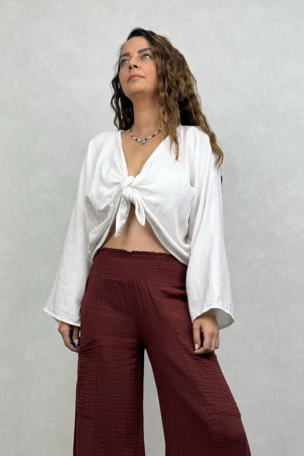 Lyra Nature Bağlamalı Bluz Bolero - Beyaz