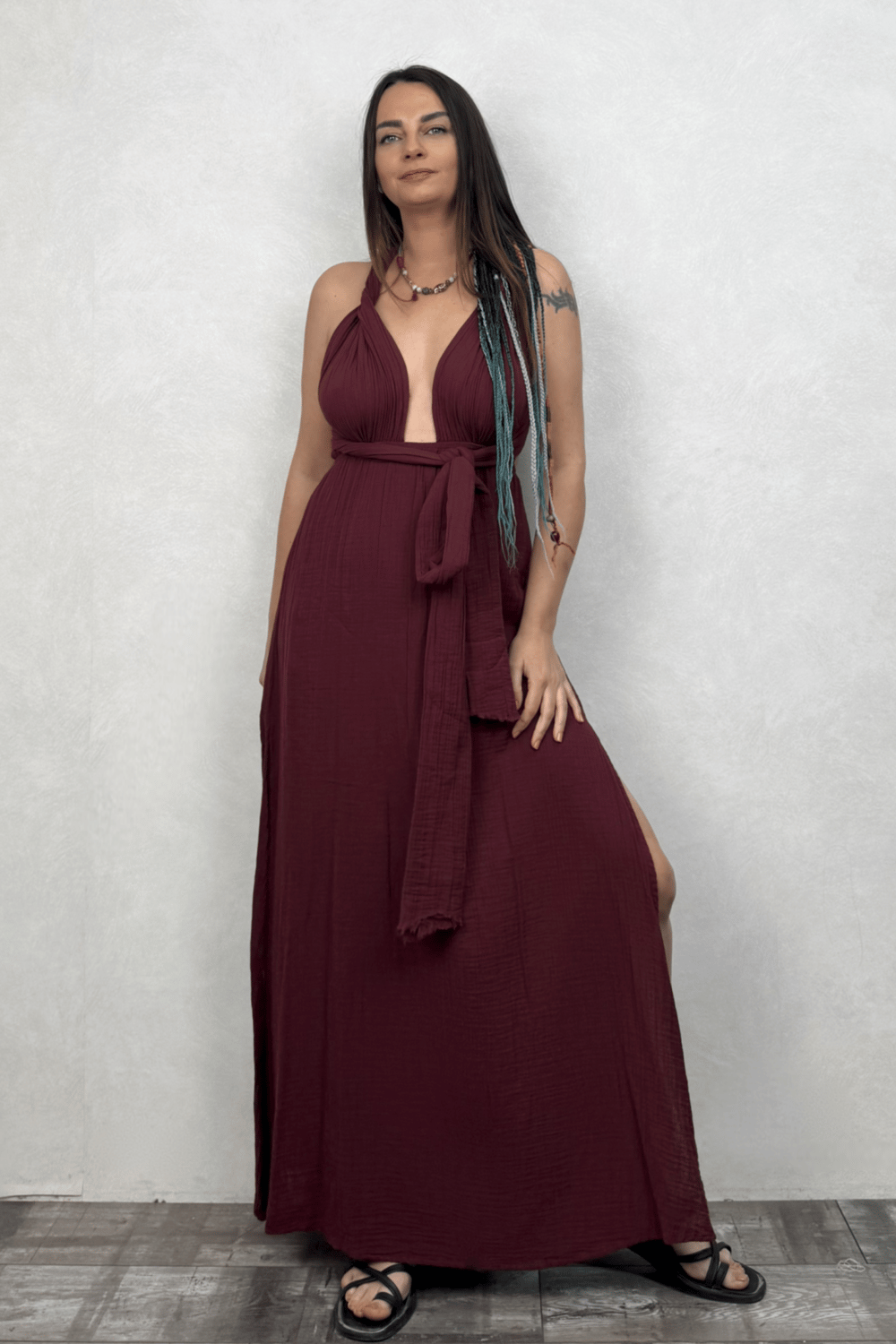 Blanca Meis Elbise - Ruby Wine Bordo
