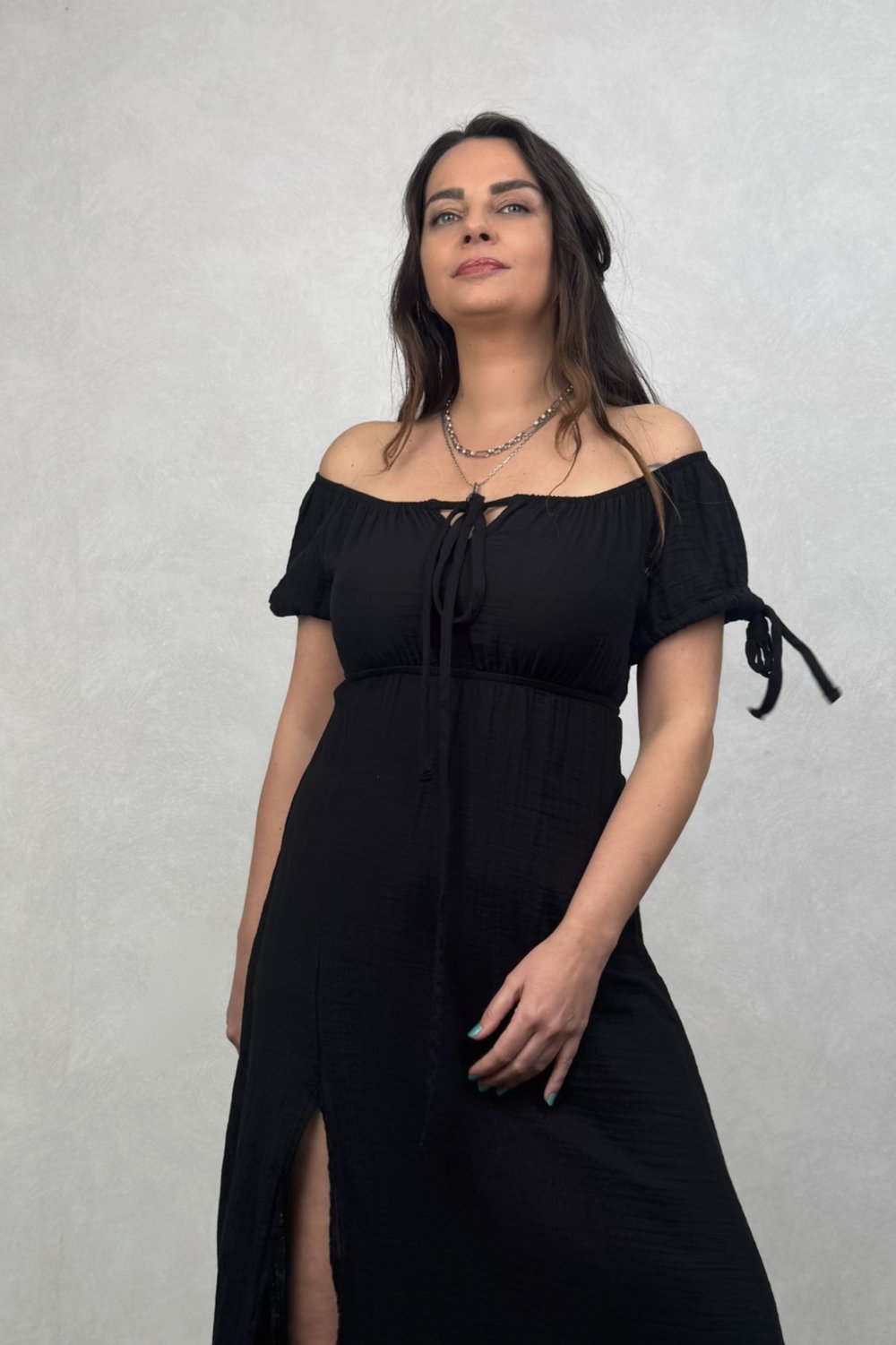 Blanca Melena Elbise - Siyah